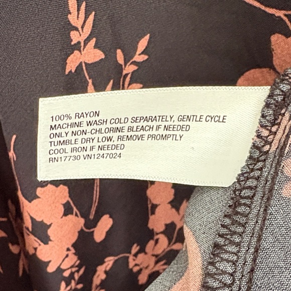 A New Day Black and Tan Floral Midi Dress - Picture 3 of 5